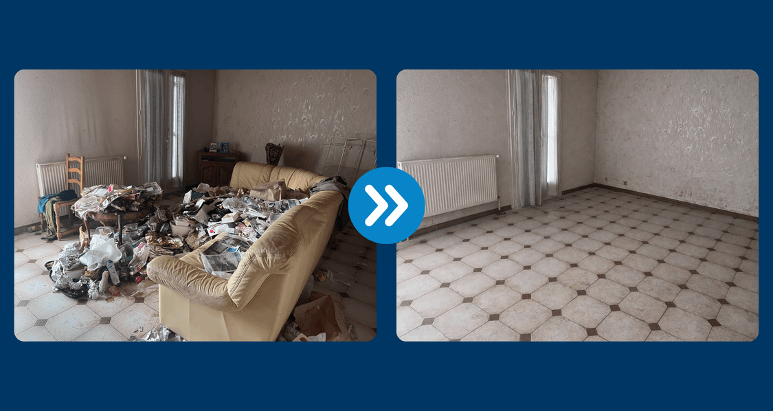 Avant/après d'une débarras Diogène à Crissier