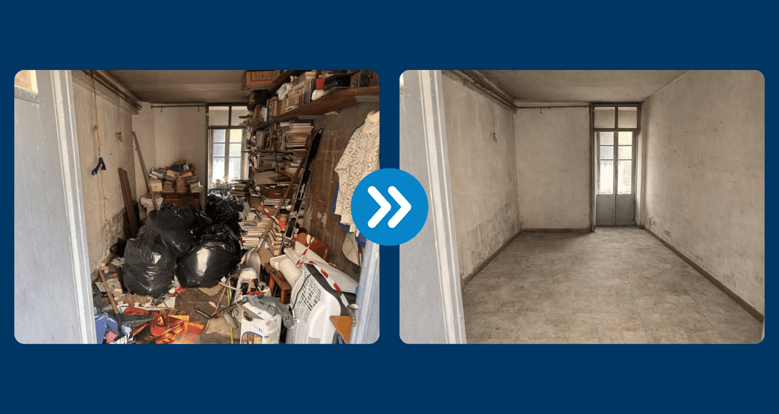 Avant/après d'une débarras Diogène à Villars-sur-Glâne