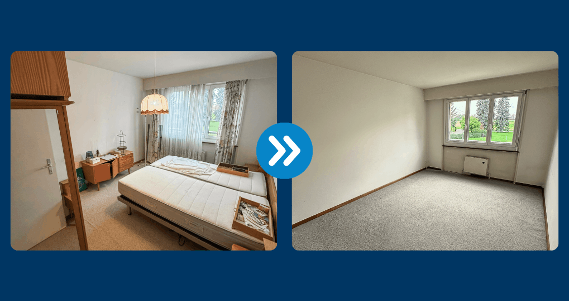 photo avant/après d'un débarras d'une maison à Montreux