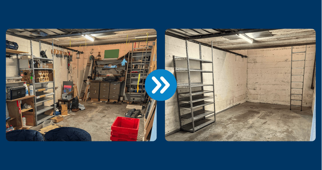 photo avant/après d'un débarras d'une maison à Pully