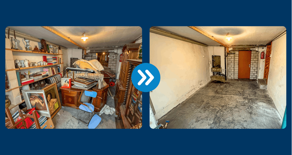 photo avant/après d'une débarras d'une maison à Yverdon-les-Bains